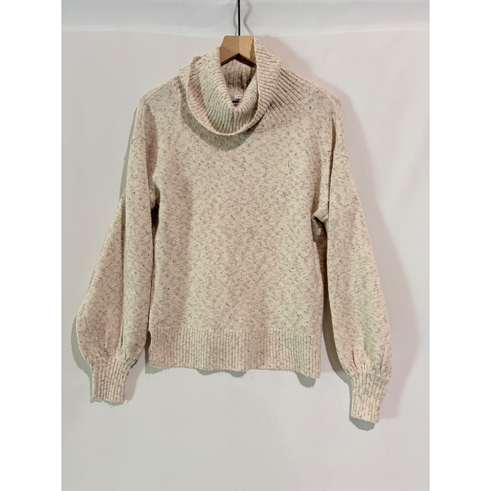 Staccato Cowl Neck Ribbed Knit Sweater Cream Small‎ Cozy Minimal Casual Academic